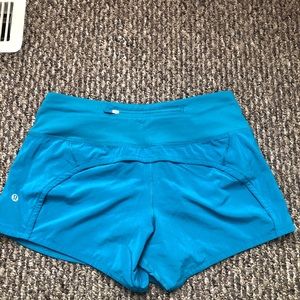 Teal/Turquoise Speed Up Shorts Lululemon
